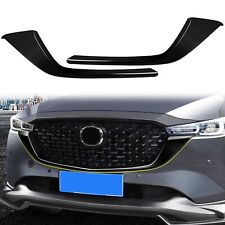 For Mazda Cx-5 Cx5 2022 2023 Glossy Black Front Grille Side Molding Cover Trim