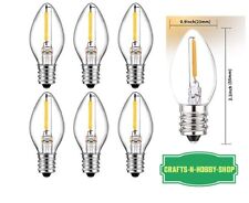 Lot Of 6 Led Night Light Bulbs C7 Replacement Bulbs 0.7 Watt 120v