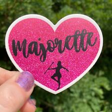 Majorette Heart Baton Twirler Waterproof Vinyl Sticker