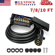 Hot 7810 Ft Trailer Cord 7 Way Plug Inline Junction Box Wiring Harness Kit Usa