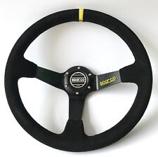 350mm Black Spc Suede Deep Dish Racing Steering Wheel Fit For Momo Hub Omp Hub 