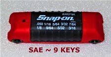 New Snap-on Sae Hex Wrench Set Folding 9 Keys Awef9k Red Index .05-316