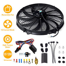 16in Electric Radiator Cooling Fan 12v Car Thermostat Kit 10 Blades W Mounting