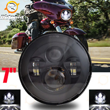 7 Inch Motorcycle Led Headlight Hi-low Beam For Harley Street Glide Softail Flh