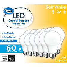 Led Light Bulb 9w 60w Equivalent A19 General Purpose Lamp 12-pack