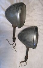 Pair Of Vintageantique Cm Hall Lamp Co Depress Beam Headlamp-chrome-2