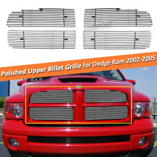 Fits 2002-2005 Dodge Ram Chrome Main Upper Billet Grille Grill Insert Combo