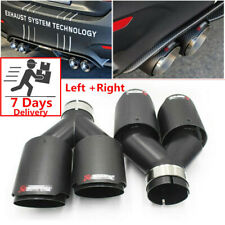 1pair Akrapovic Real Carbon Fiber Id2.5 Od3.5 Car Exhaust Tip Dual Pipes End