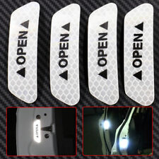 4pcs White Car Door Open Sticker Reflective Tape Safety Warning Decal Decor