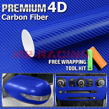 1ftx5ft 4d Gloss Intense Blue Carbon Fiber Vinyl Wrap Bubble Free Air Release