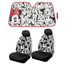 New Disney Mickey Minnie Mouse Expression Cartruck Front Seat Covers Sunshade