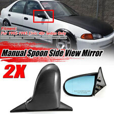 2x For Honda Civic Eg 92-95 Carbon Fiber Look Car Door Side Rearview Mirror