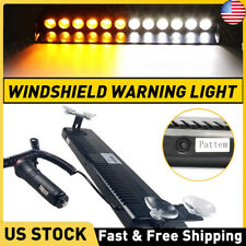 12-led Car Strobe Light Emergency Flash Windshield Warning Lamps12v Amberwhite