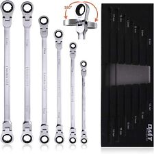 6-piece Metric 8mm - 19mm Extra Long Gear Ratcheting Wrench Set Xl Extended Hand