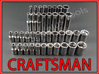 Craftsman 40pc Short Deep 14 Sae Metric Mm 6pt Ratchet Wrench Socket Set