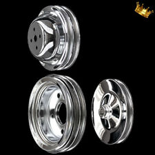 Chrome Big Block 3 Pulley Set Fits Chevy 396 427 454 502 With Short Water Pump