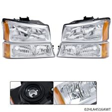 Chrome Amber Corner Headlights Signal Bumper Lamp Fit For 03-06 Chevy Silverado
