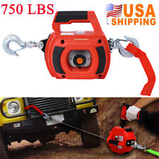 Portable Drill Winch Hoist 750lbs Winch W 40 Steel Wire For Lifting Dragging