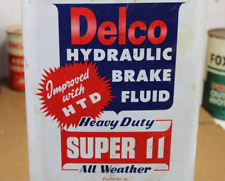 Hard To Find Gm Delco Super Ii Brake Fluid Old 1 Gallon Tin Oil Can