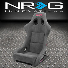 Nrg Innovations Prisma Gun Metal Alcantara Frp Fixed Back Bucket Racing Seat