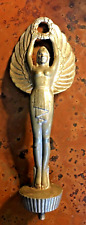 1930s - 40s Winged Victory Woman Wreath Chrome Metal Hood Ornament 7