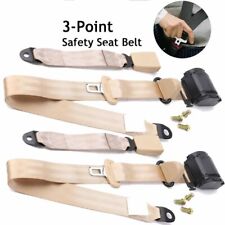 2x Retractable 3 Point Safety Seat Belt Straps Car Vehicle Adjustable Belt Set