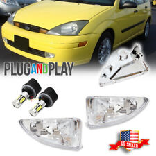 2pcs Clear White Led Front Bumper Fog Driving Lights For 2000-2004 Ford Focus
