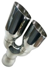 Universal 3 Dual Outlet Stainless Steel Exhaust Tip 12 Long