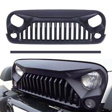 Front Bumper Grille Grill Matte Black Angry Bird For 2007-2018 Jeep Wrangler Jk