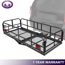 500lbs Folding Rack Cargo Basket Trailer Hitch Mount Luggage Carrier Kit Fit Suv