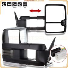 Pair Power Chrome Led Clearance Signals Tow Mirrors For Chevy C1500 For Gmc