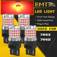 4x Red 7443 Led Bulbs Brake Tail Lights For Chevy Silverado 1500 2014-2020 2021