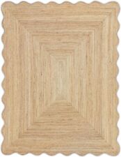 Wave Scalloped Natural Jute Rug 2 X 3 By Weaving Village