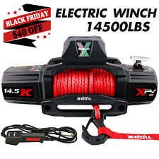 X-bull Electric Winch 12v 14500lbs Synthetic Rope Trailer Towing Truck Off Road