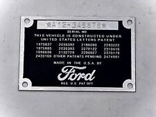 Stamped Ford Car Or Pickup Truck Data Plate 1942 1946 1947 1948