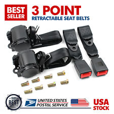 Universal Black Sabelt 3 Point Camlock Quick Release Racing Seat Belts Harness