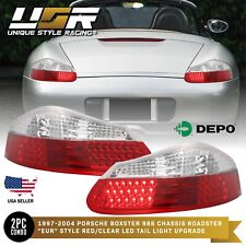 Depo Red Clear Led Tail Light Lamp Pair For 97-04 Porsche Boxster 986 Roadster