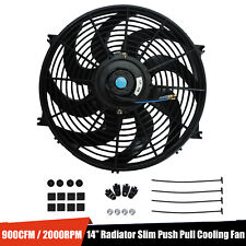 14 Inch Universal Slim Fan Push Pull Electric Radiator Cooling 12v Mount Kit