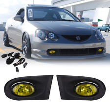 Fit 2002 2003 2004 Acura Rsx Pair Yellow Lens Driving Fog Lights Lamps Wwiring