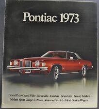 1973 Pontiac Brochure Firebird Trans Am Gto Grand Prix Bonneville Lemans Wagon
