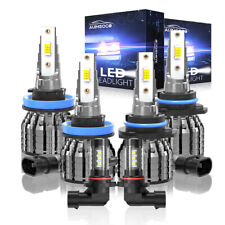 6x 9005 9006 H10 Led Combo Headlight Kit Highlow Beam Fog Lights Bulbs 10000k