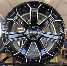 26 Inch Black Milled Wheels Fits Escalade Tahoe Silverado Yukon Sierra Tires