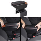 Us 7 Usb Charging Auto Central Console Dual Opening Armrest Box Pu Leatherabs