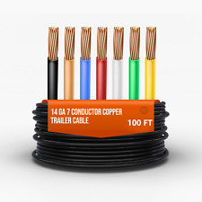 14 Gauge 7 Way Trailer Wire Rv Copper Conductor Cable Pvc Insulated Cord 100 Ft