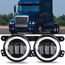 Pair 4 Inch Round Led Fog Lights Halo For 1996-2011 Freightliner Century Class