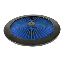 14 Round Black On Blue Super Flow Thru Washable Air Cleaner Lid Top Only Chevy