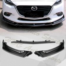 For 2014-2018 Mazda 3 Axela Carbon Look Front Bumper Body Kit Spoiler Lip 3pcs