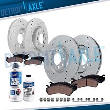 10pc Front Rear Drilled Brake Rotors Brake Pads For Chrysler 200 Jeep Cherokee