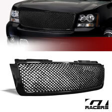 For 2007-2014 Chevy Tahoesuburbanavalanche Blk Mesh Front Bumper Grill Grille