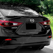 For 14-18 Mazda 3 Sedan Pearl Black V-style Rear Trunk Lid Spoiler Wing W-power